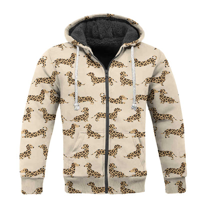 Leopard Print Pattern Cozy Polo, Dachshund Sweatshirt, T Shirts For Dachshunds
