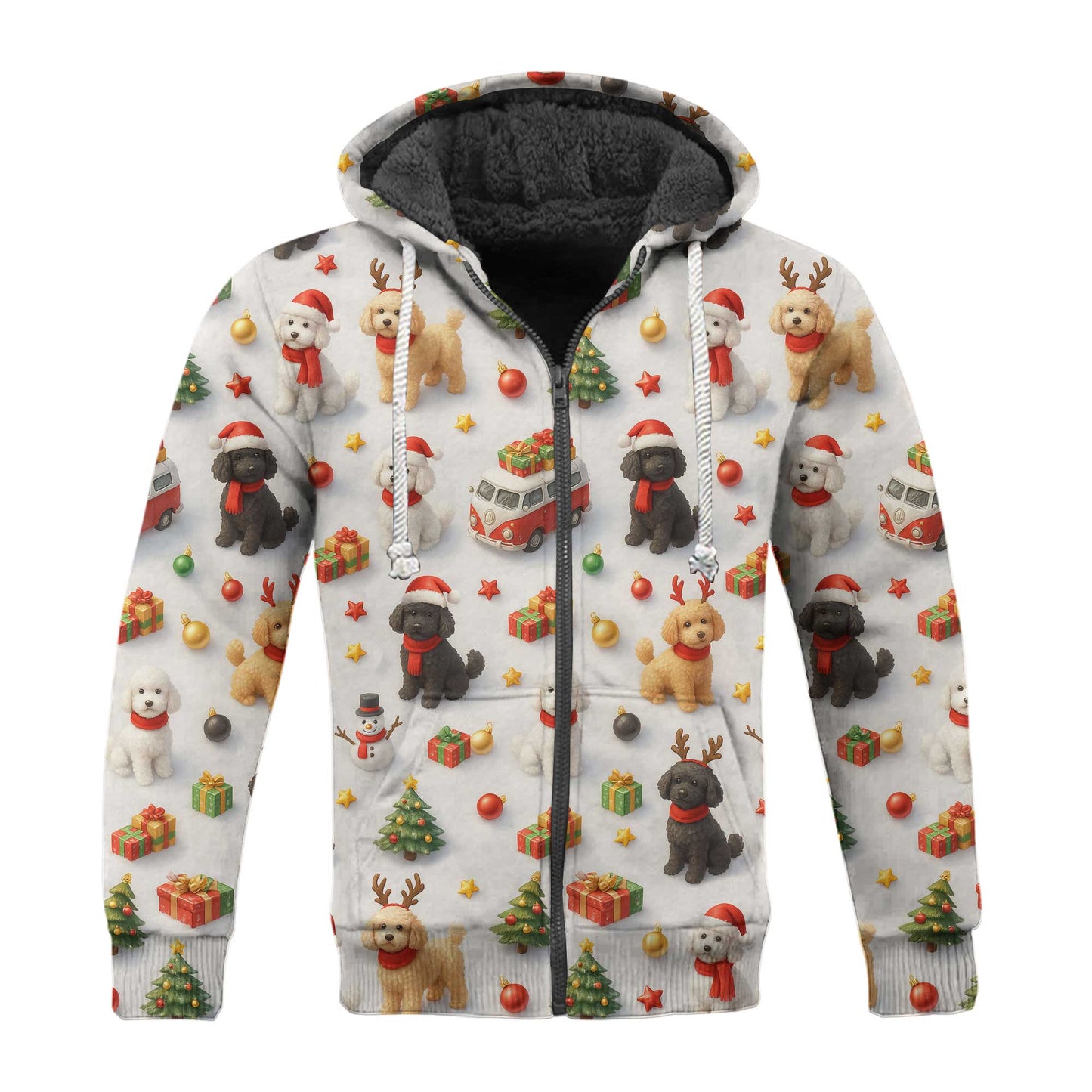 Cute Happy Poodle Pattern Polo For Christmas Season, Funny Poodle Shirt, Poodle T Shirt