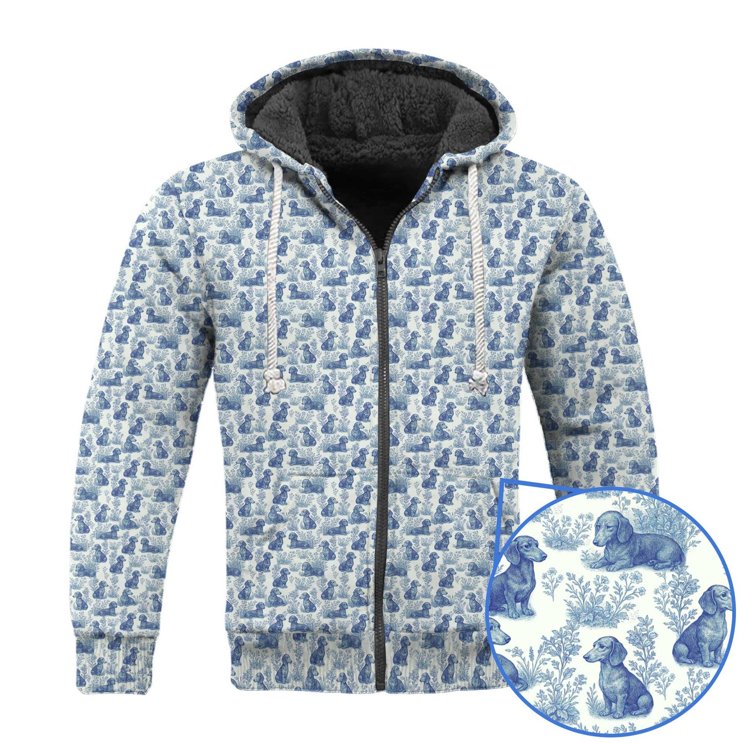 Blue Pattern Shirt - Dachshund Christmas Shirt, Weiner Dog Tee, Pattern Polos For Spooky Season