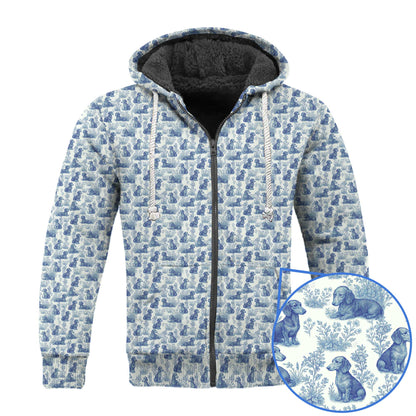 Blue Pattern Shirt - Dachshund Christmas Shirt, Weiner Dog Tee, Pattern Polos For Spooky Season