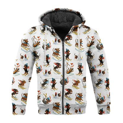 Skiing Funny Sausage Dog Snow Sport Tee For Christmas Season, Dachshund T Shirt, Wiener Dog T Shirt