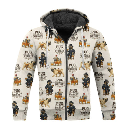 Pug And Whiskey Stylish Pattern Polo, Funny Pug Shirt, Pug T Shirt