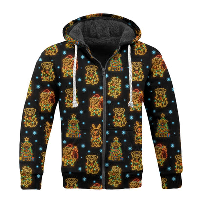 Funny Pug Holiday Lights Festive Xmas Pattern Polo, Christmas Pug Shirt, Corgi T Shirt