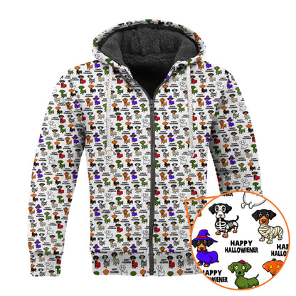 Happy Halloweiner White Shirt - Dachshund Christmas Shirt, Weiner Dog Tee, Pattern Polos For Spooky Season