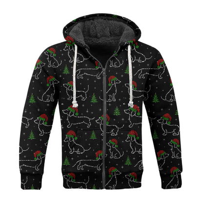 Christmas Lights Sparkling Santa Cute Holiday Pattern Polo, Festive Black Shirt, Dachshund T Shirt, Wiener Dog T Shirt