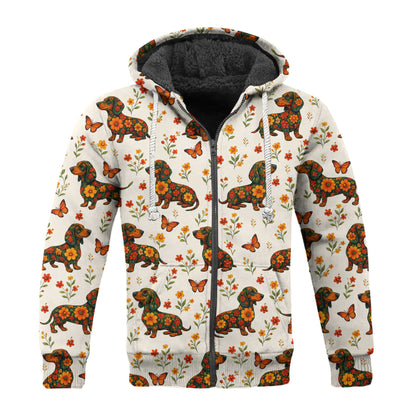 Floral And Butterfly Pattern Polo, Dachshund Sweatshirt, Wiener Dog Shirts