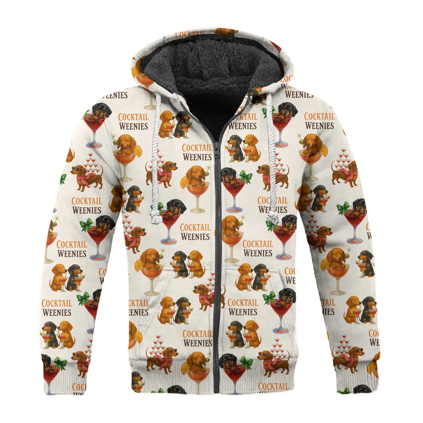 Funny Cocktail Weenies Pattern Polo, Dachshund Shirt, Wiener Dog T Shirt