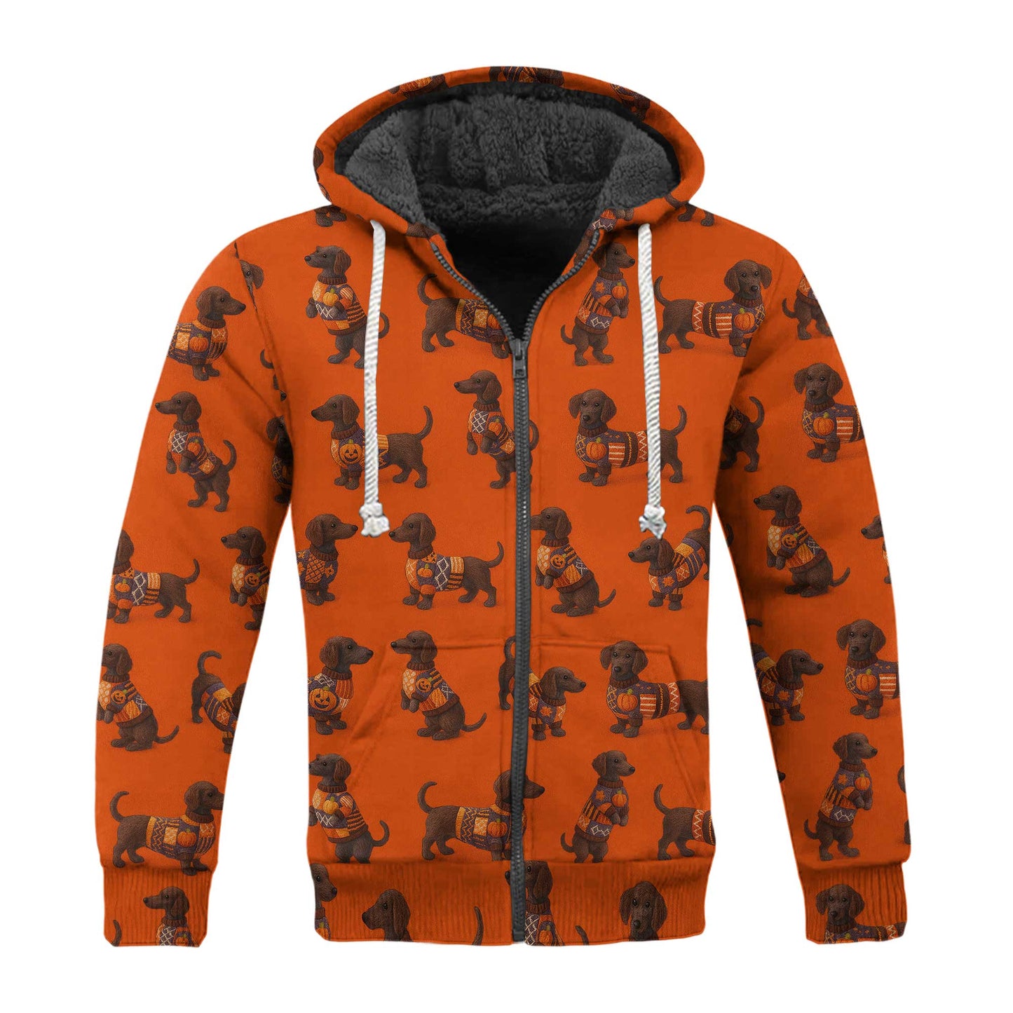 Dachshund Pattern Orange Shirt - Dachshund Christmas Shirt, Weiner Dog Tee, Pattern Polos For Spooky Season