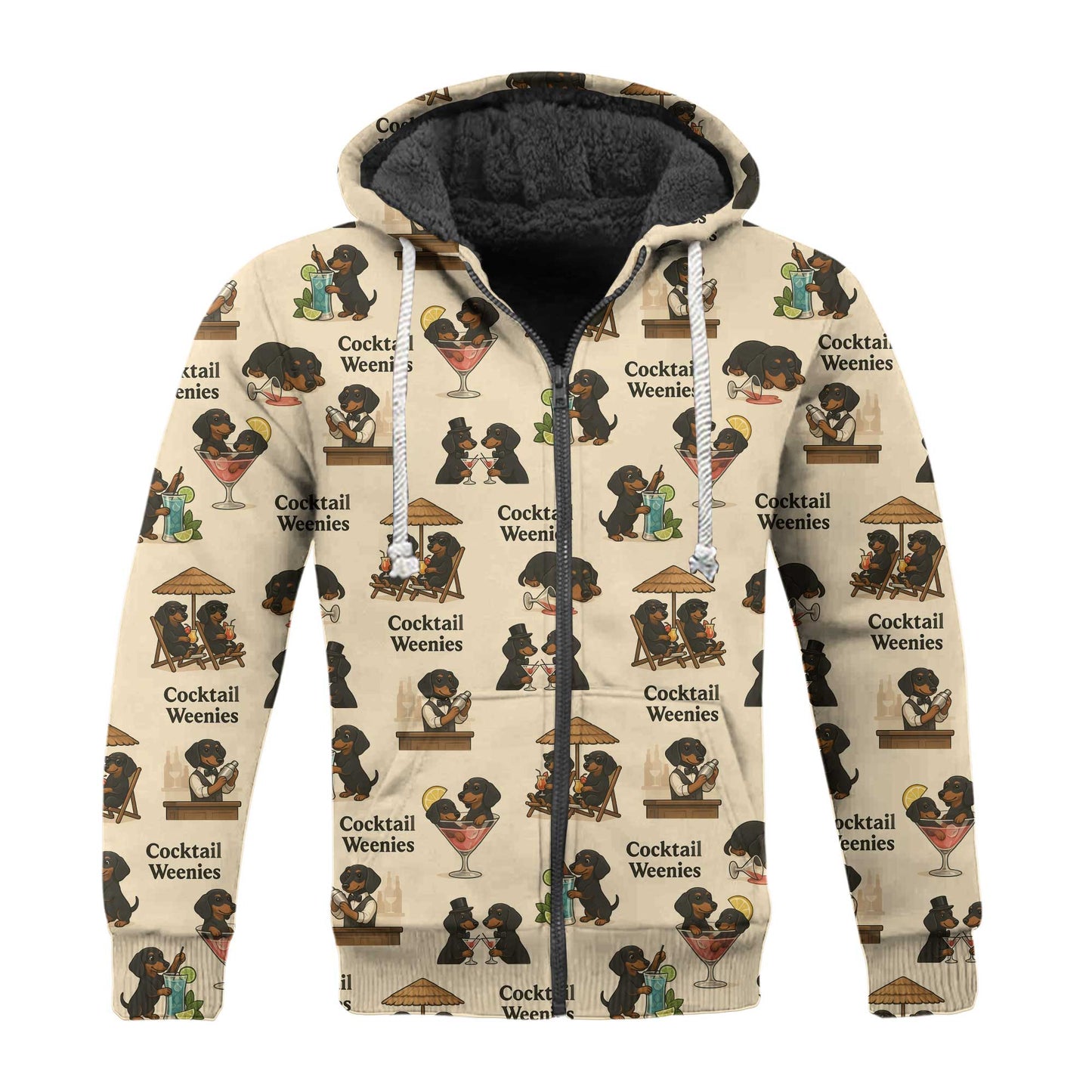 Cocktail Dachshund Pattern Lightweight Polo, Wiener Dog T Shirt, Dachshund Sweatshirt