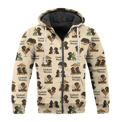 Cocktail Dachshund Pattern Lightweight Polo, Wiener Dog T Shirt, Dachshund Sweatshirt
