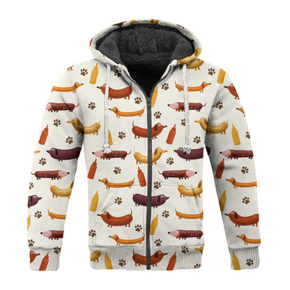 Wiener Dog T Shirt, Dachshund Shirt With Sausage Dog And Mustard Bottle Pattern