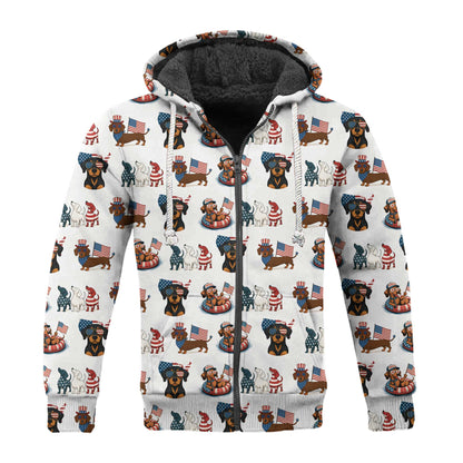 American Flag and Cute Dachshund Pattern Polo, Dachshund Shirt, Wiener Dog T Shirt