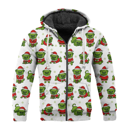 Grinch Pug Christmas White Hoodie, Funny Pug Shirt,  Pugrinch Pattern Shirts