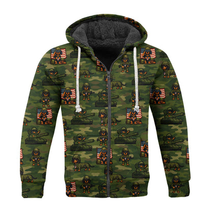 Military Camo Soldier Pattern Polo, Dachshund Shirt, Wiener Dog T Shirt