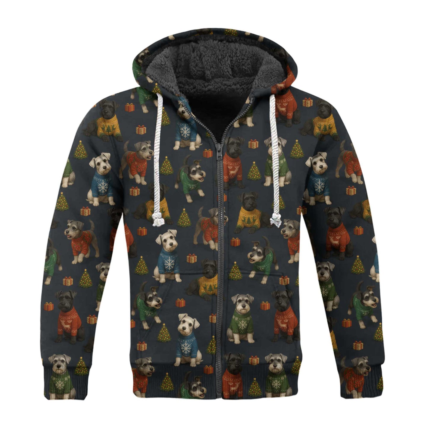 Funny Schnauzer Shirt Pattern Shirt, Cute Schnauzer Christmas Shirt, Schnauzer Xmas Hoodie For Pet Lover