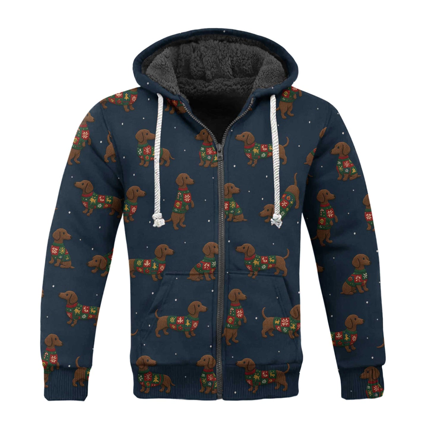 Snowflake Pattern Polos Christmas, Dachshund Christmas Shirt, Weiner Dog Shirts