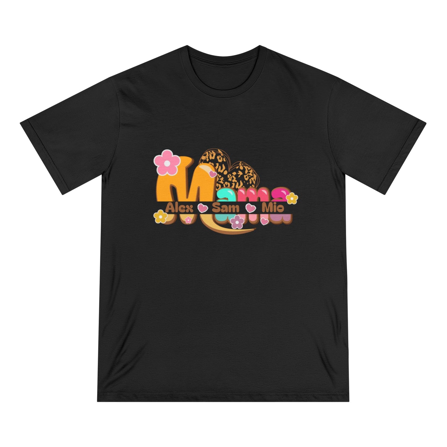Personalized Mama Shirt – Custom Kids’ Names – Retro Floral Organic Cotton Tee | Mother’s Day Gift