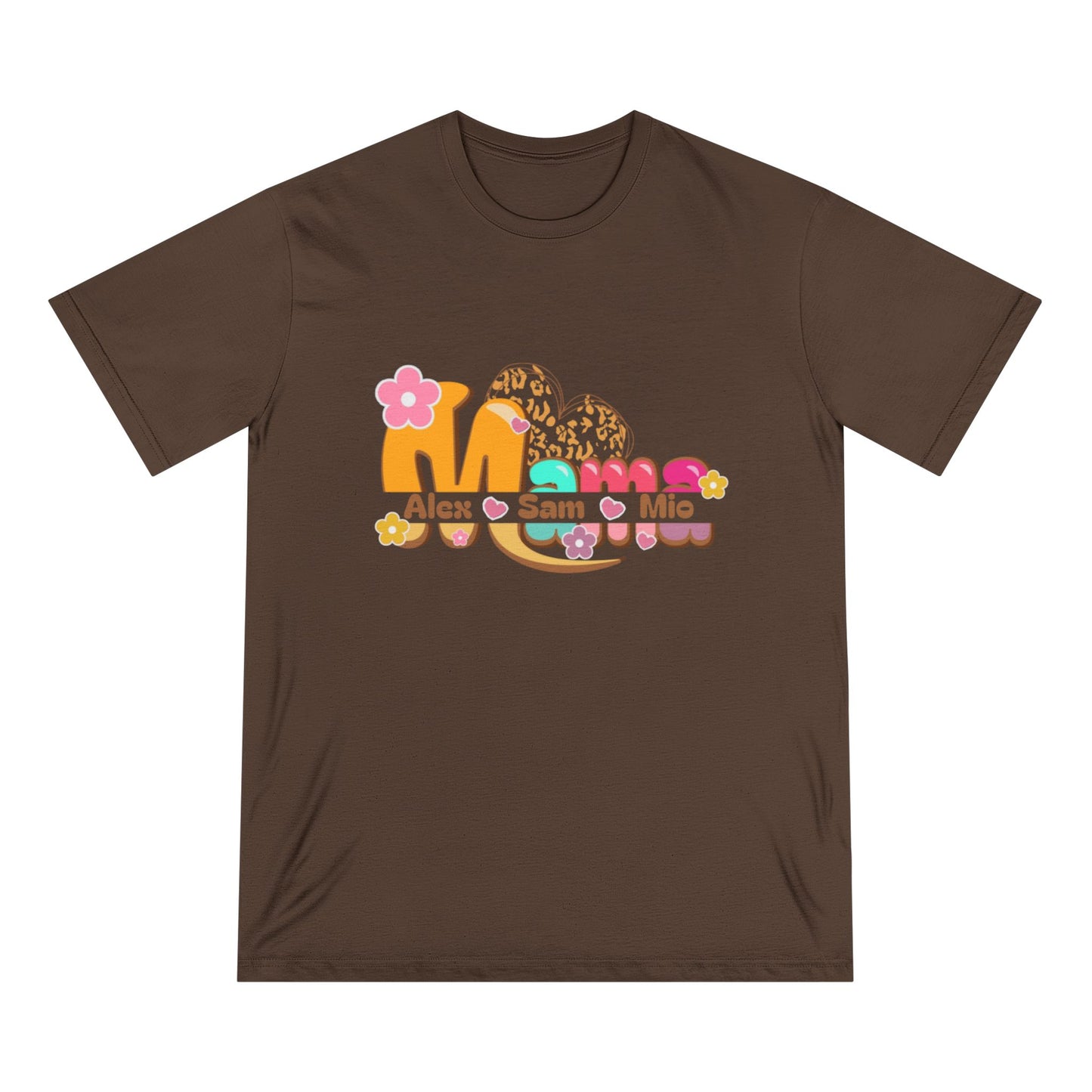 Personalized Mama Shirt – Custom Kids’ Names – Retro Floral Organic Cotton Tee | Mother’s Day Gift