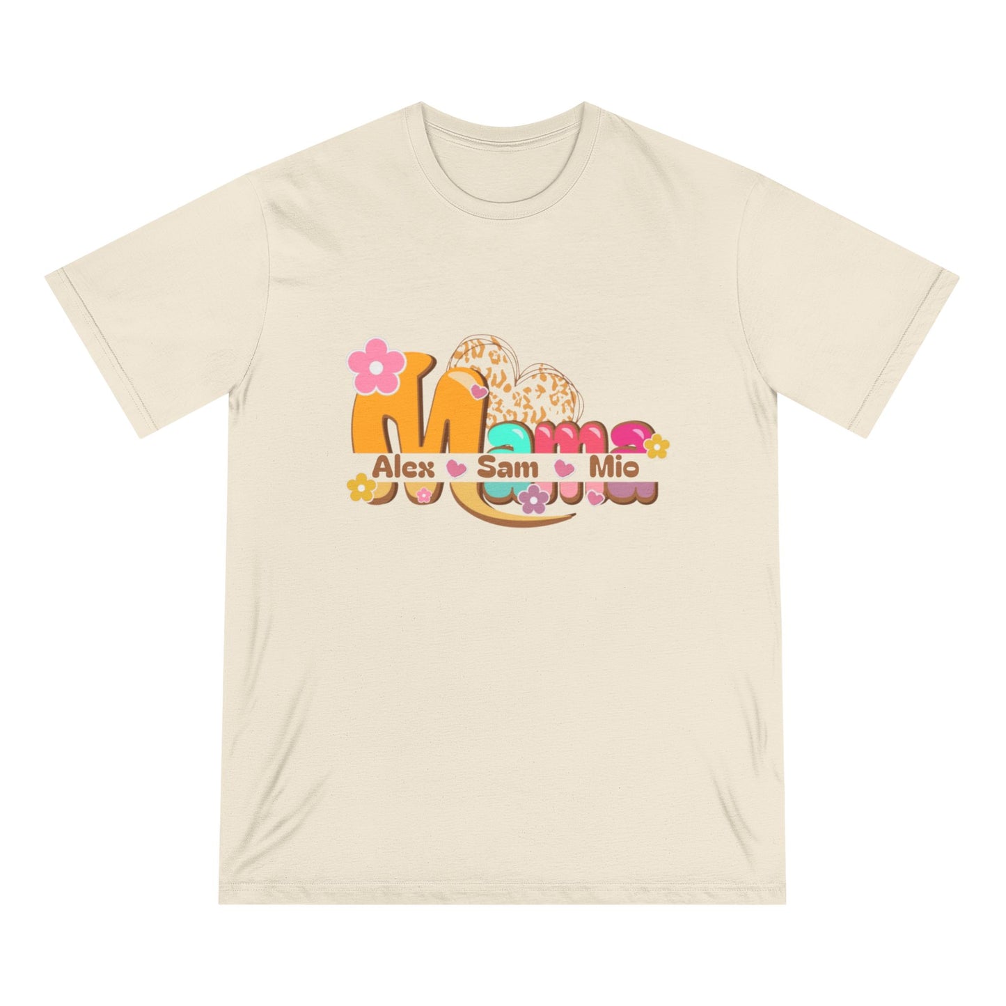 Personalized Mama Shirt – Custom Kids’ Names – Retro Floral Organic Cotton Tee | Mother’s Day Gift