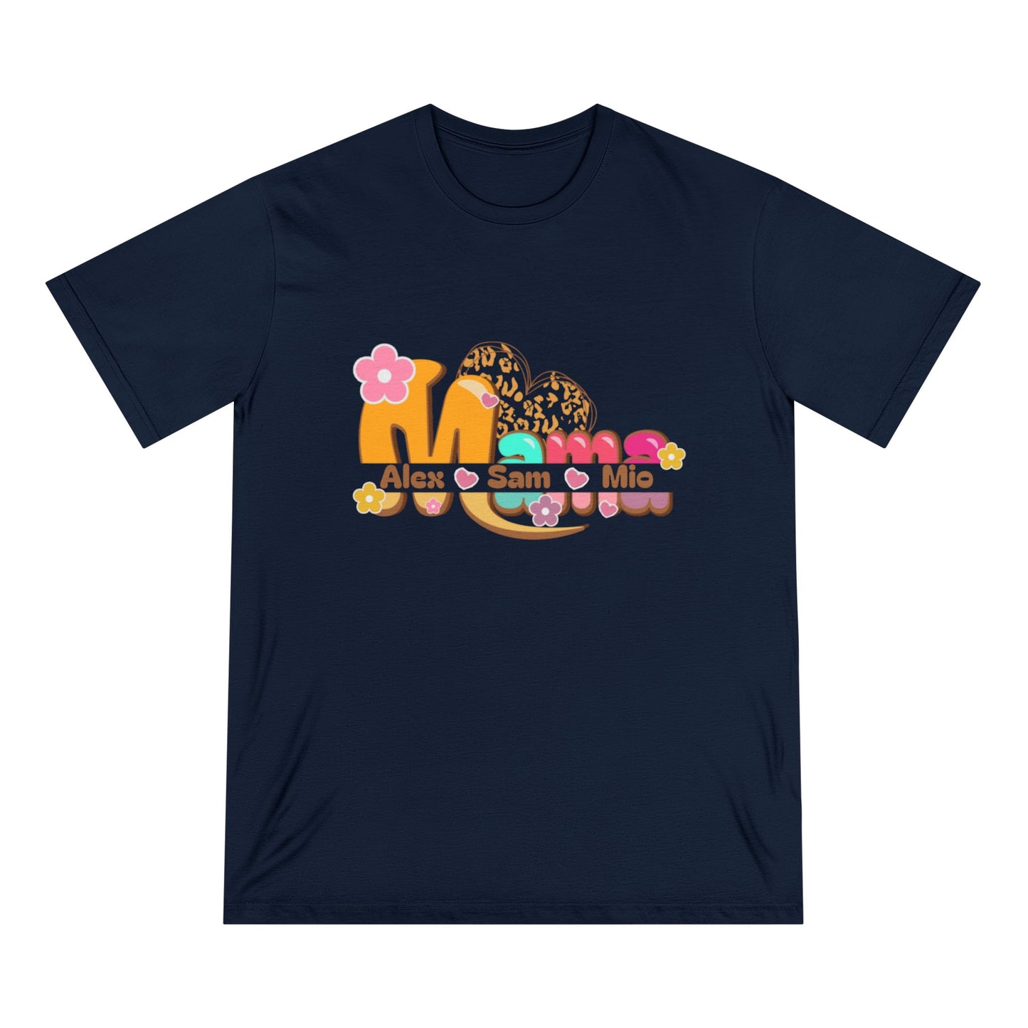 Personalized Mama Shirt – Custom Kids’ Names – Retro Floral Organic Cotton Tee | Mother’s Day Gift
