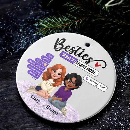Funny Christmas Gift for Friends - Personalized Besties Ceramic Ornament-MK_Web4
