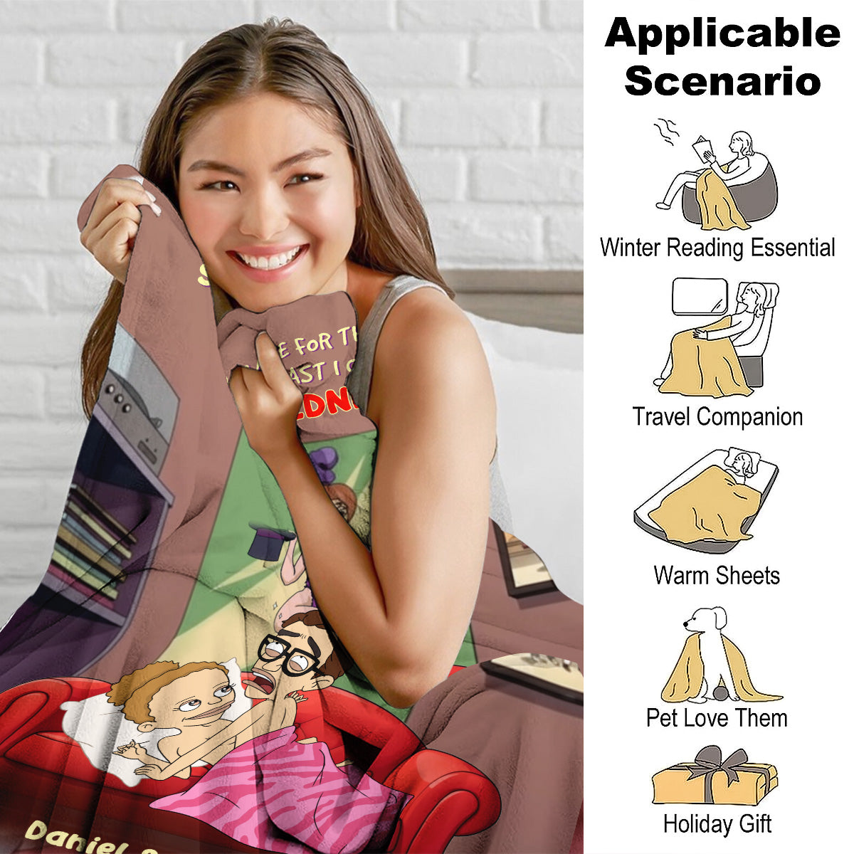 Funny Couple - Personalized Blanket - Smooches Are For The Weekend And The Last I Checked, It's Wednesday HN14541609-mk4