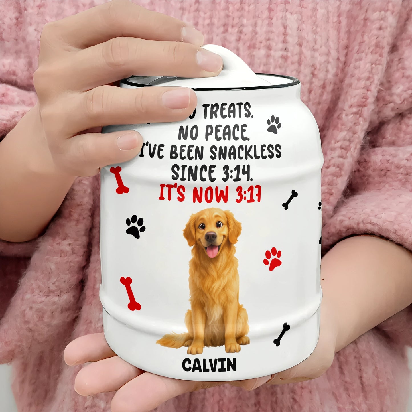 Funny Dog Snackless Design - Personalized Ceramic Cookie Jar-CJ-KL44-HN130819-web2