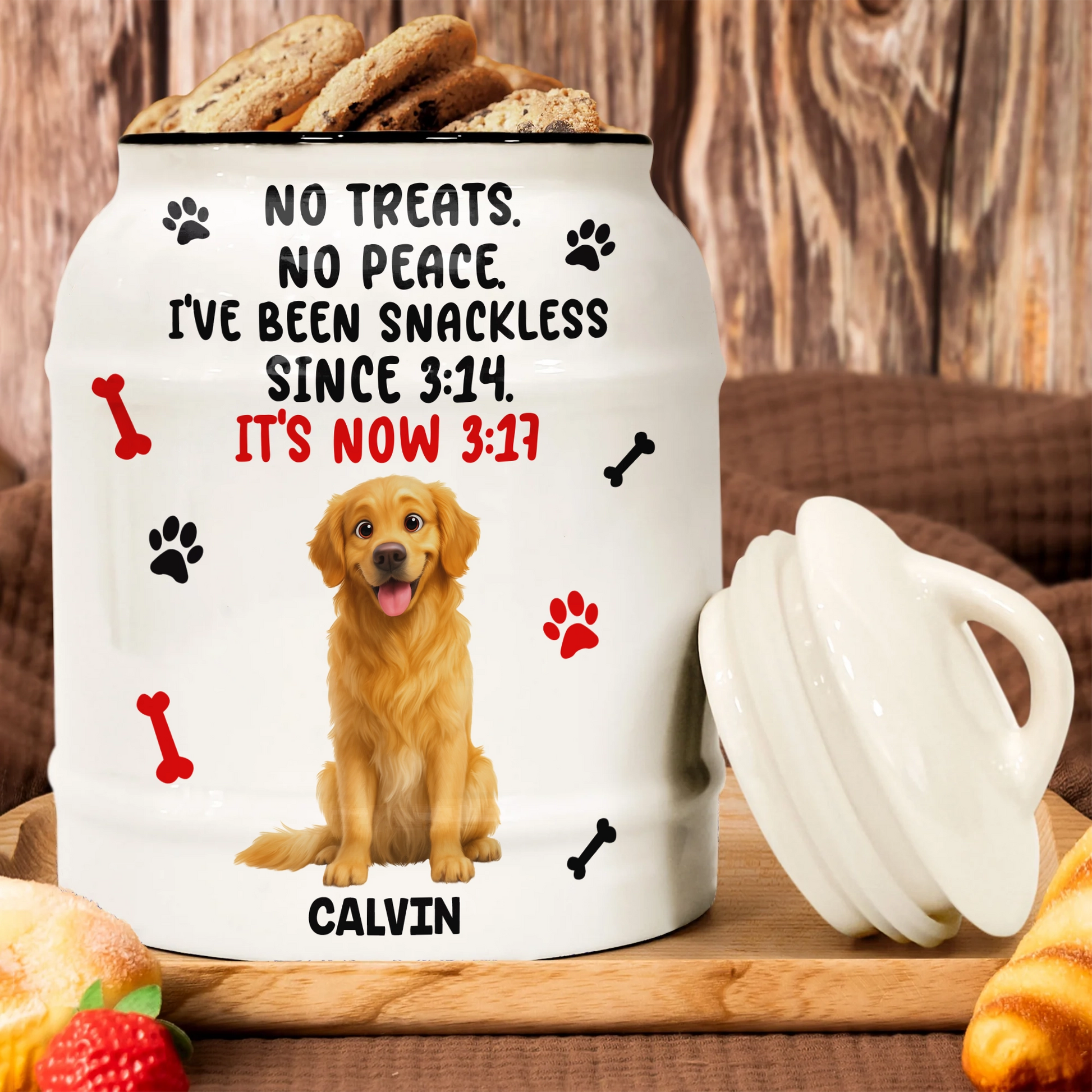 Funny Dog Snackless Design - Personalized Ceramic Cookie Jar-CJ-KL44-HN130819-web3