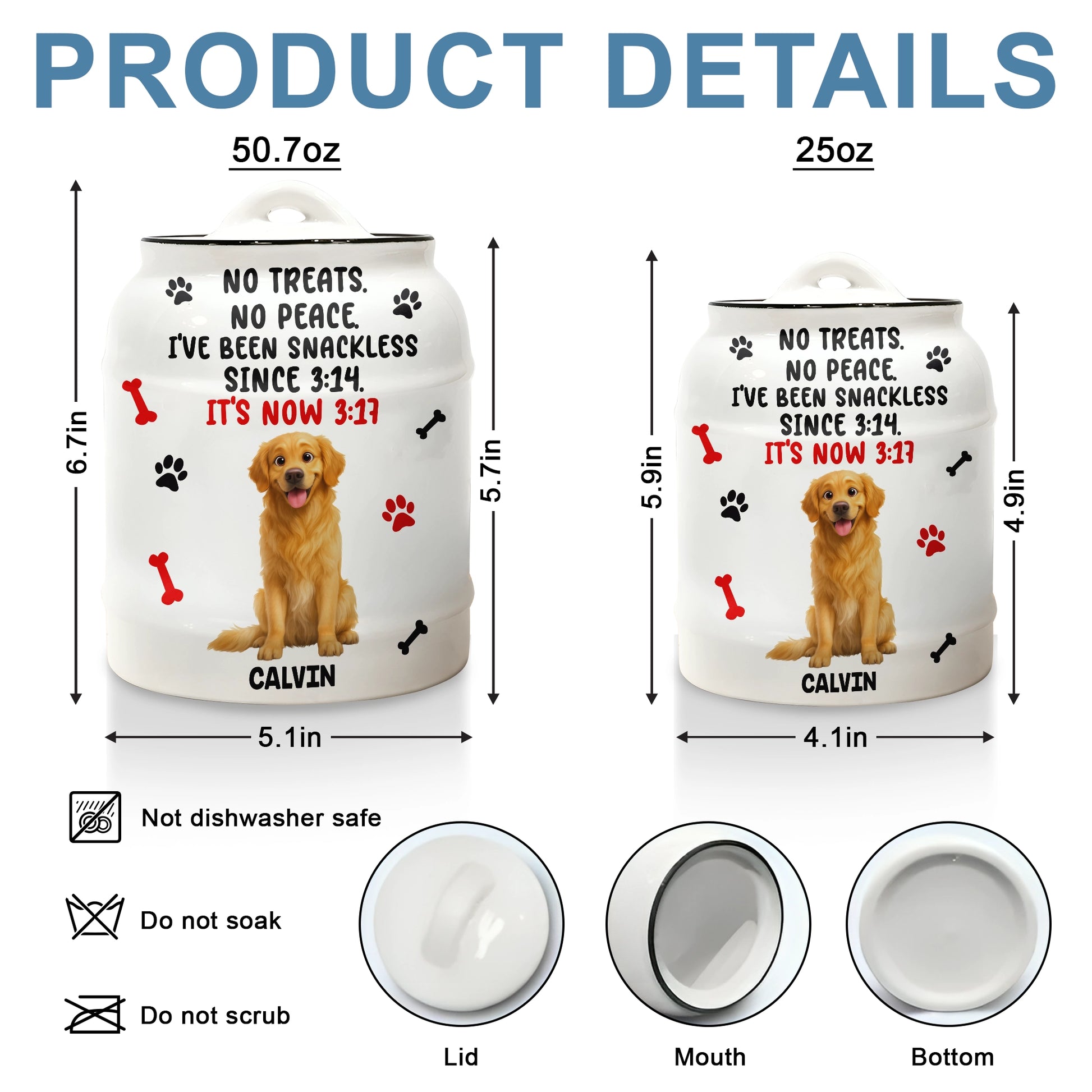 Funny Dog Snackless Design - Personalized Ceramic Cookie Jar-CJ-KL44-HN130819-web4