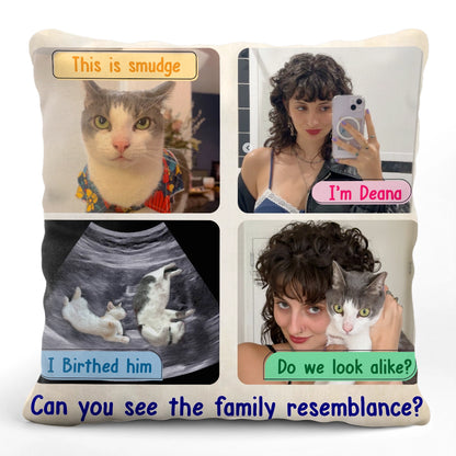 Funny Family Resemblance Design - Personalized Pet Photo Pillow-PL-NM34-TT05-WEB1