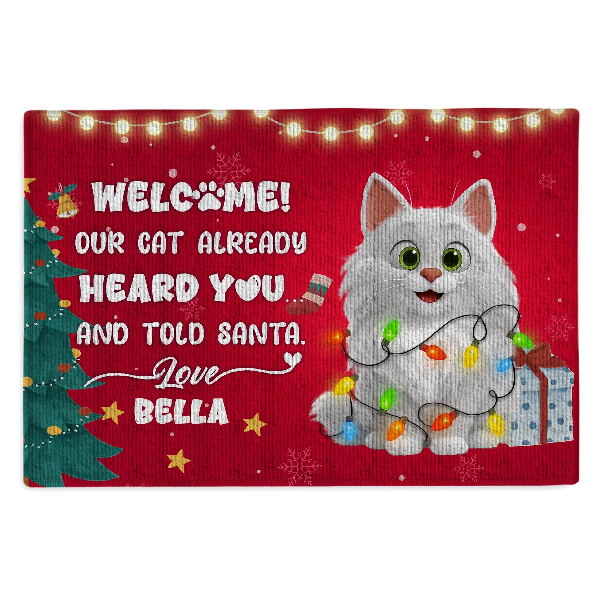 Funny Holiday Welcome Mat - Personalized Doormat For Cat Lovers-mk1