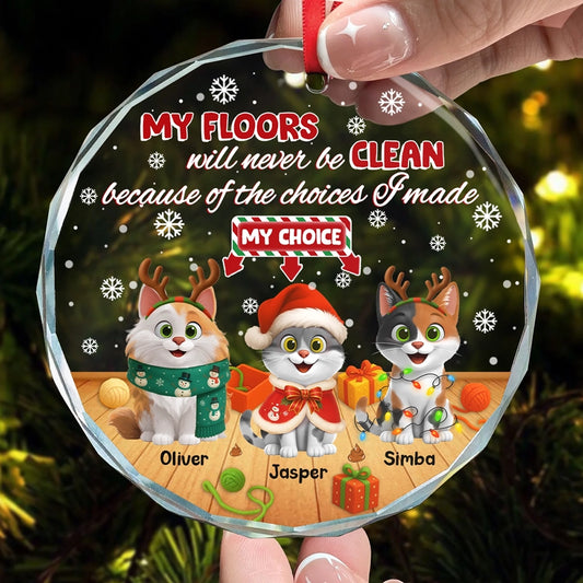 Funny Pet Lover Gift - Personalized Cat Christmas Glass Ornament-RO-TT01-web1