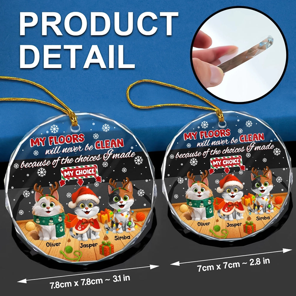 Funny Pet Lover Gift - Personalized Cat Christmas Glass Ornament-RO-TT01-web3