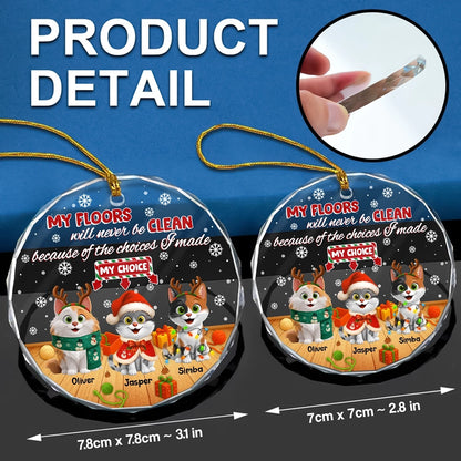 Funny Pet Lover Gift - Personalized Cat Christmas Glass Ornament-RO-TT01-web3