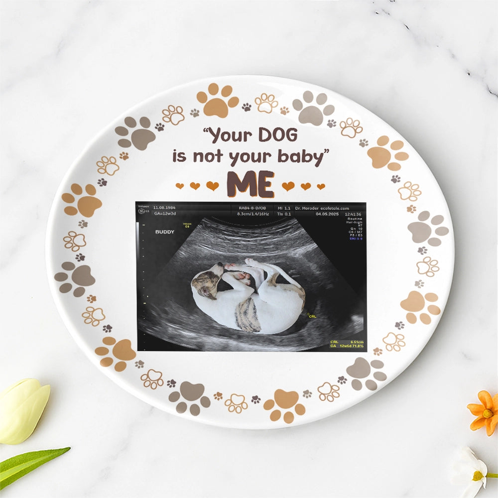 Funny Pet Ultrasound Plate - Personalized Ceramic Round Gift for Dog & Cat Lovers-RP-HN01-web3