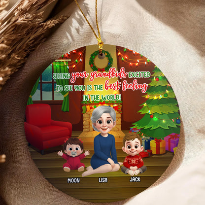Grandma and Grandkids Christmas Decoration - Personalized Family Ceramic Ornament-OR-KL46-YV76-web5