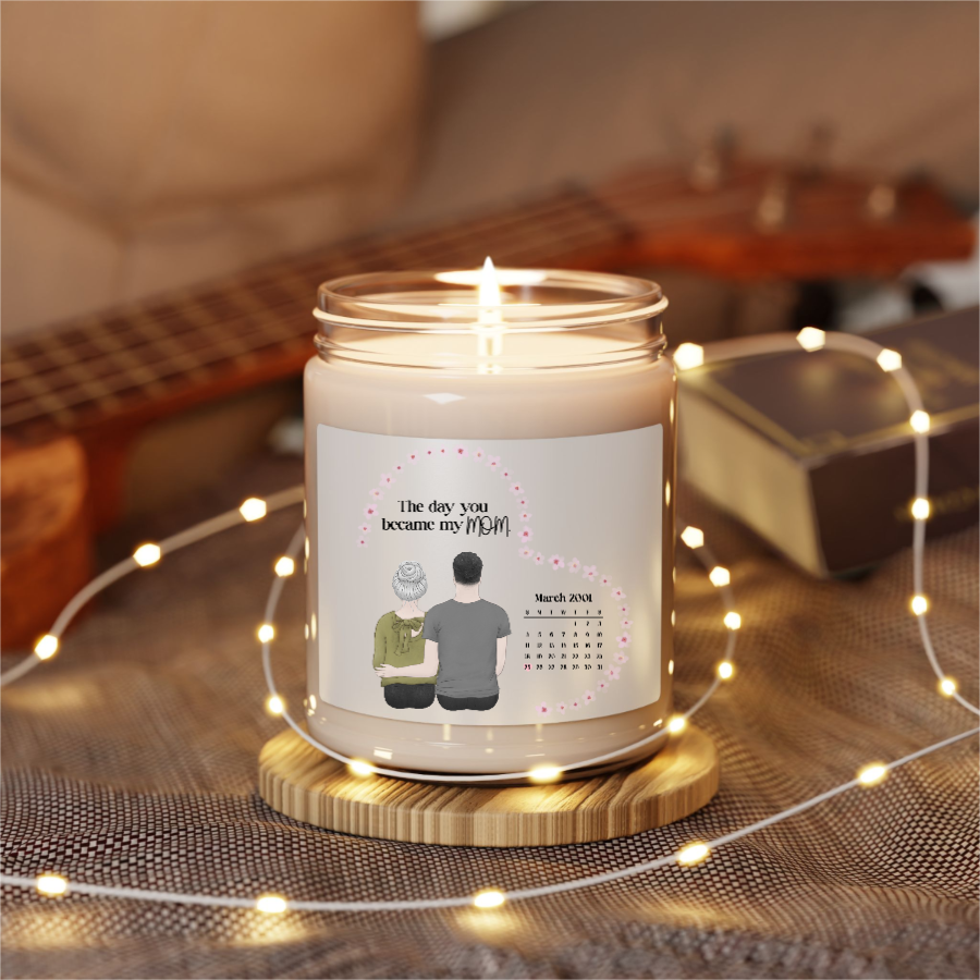 The Day You Became My Mom - Personalized 100% Organic, Eco-friendly, Vegan Scented Candle