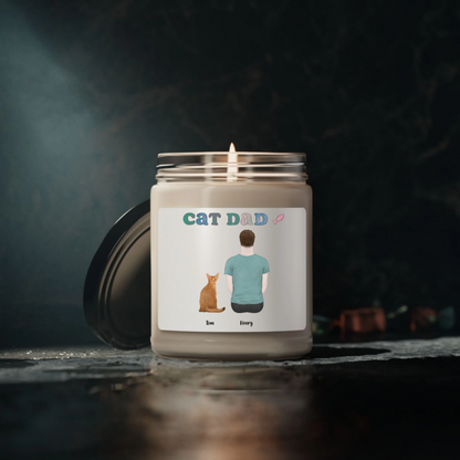 Happy Father's Day For Cat Dads - 100% Organic, Eco-friendly, Vegan Scented Candle
