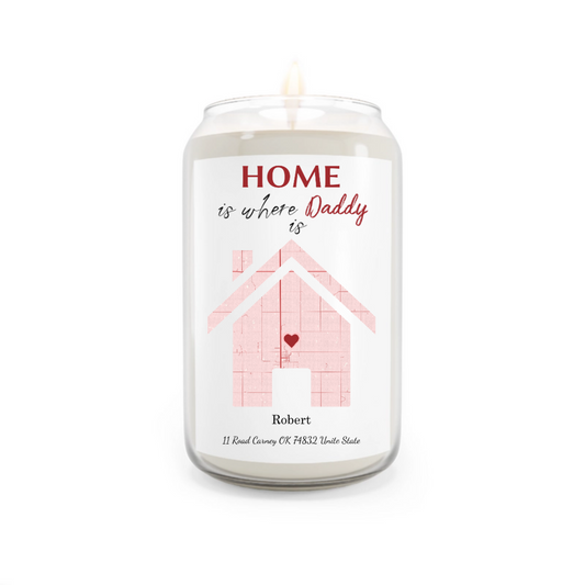 Home Is Where - Personalized Maps 100% Organic , Eco-friendly, Vegan Scented Candle (13.75oz) -Scented Candle