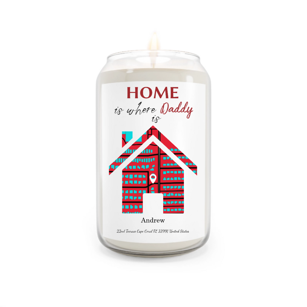 Home Is Where - Personalized Maps 100% Organic , Eco-friendly, Vegan Scented Candle (13.75oz) -Scented Candle