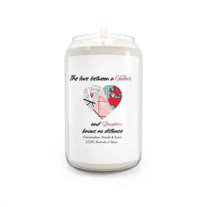 Personalized 100% Organic Eco-friendly Vegan Scented Candle (13.75oz) - Perfect Gift for Long Distance Relationships