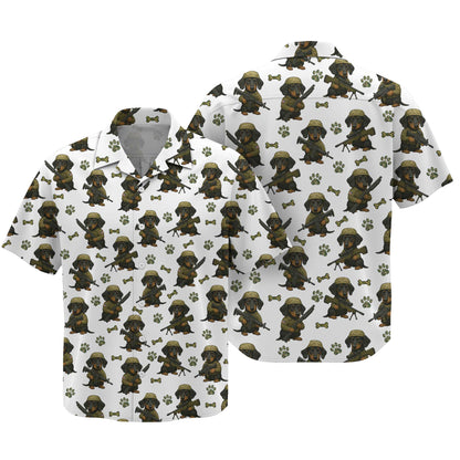 Military Dachshund Soldier T Shirt, Funny Army Dog Pattern, Dachshund T Shirt, Wiener Dog T Shirt