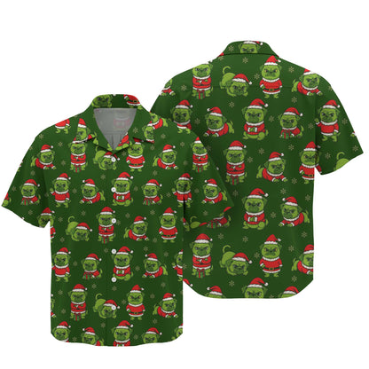 Funny Grinch Pug Pattern Polo, Christmas Pug Shirt, Pug T Shirt