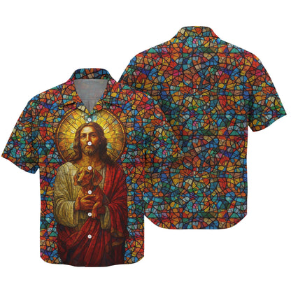Colorful Stained Glass Jesus Hoodie, Dachshund Shirt, Wiener Dog T Shirt