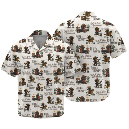 Get A Long Little Doggie Vintage Dachshund Shirt, Western Cowboy Dachshund Pattern Polo, Dachshund T Shirt, Wiener Dog T Shirt