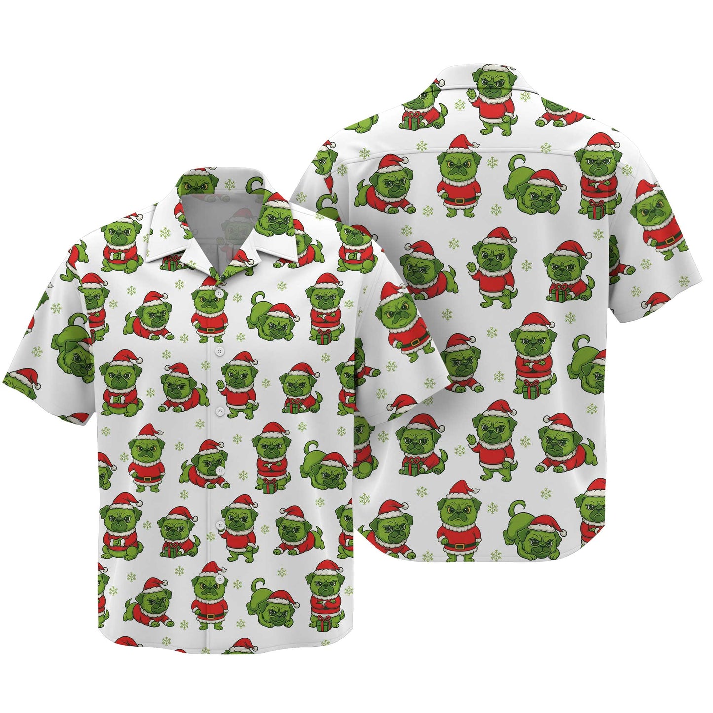 Grinch Pug Christmas White Hoodie, Funny Pug Shirt,  Pugrinch Pattern Shirts