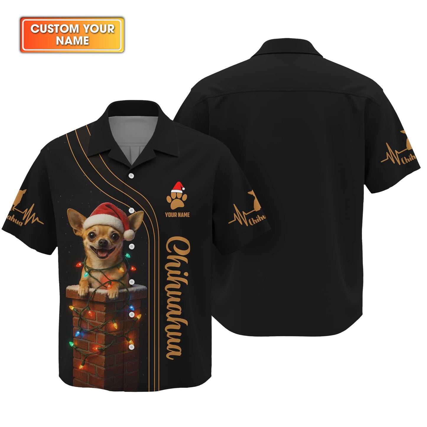 Custom Name Santa Hat Chihuahua, Christmas Chihuahua Hoodie, Chihuahua T Shirt, Funny Cool Chihuahua Shirt