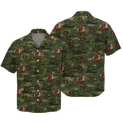Military Camo Soldier Pattern Polo, Dachshund Shirt, Wiener Dog T Shirt