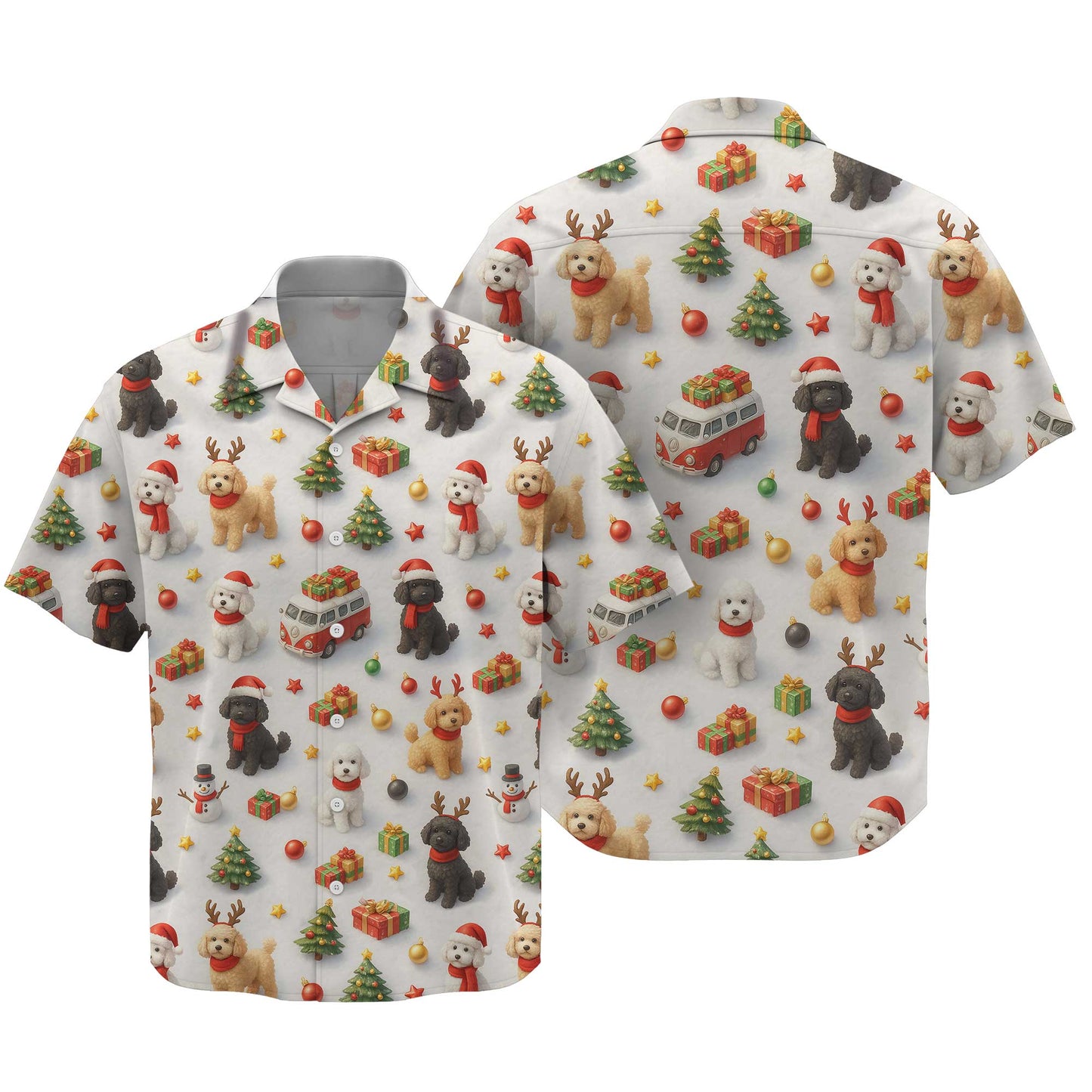 Cute Happy Poodle Pattern Polo For Christmas Season, Funny Poodle Shirt, Poodle T Shirt