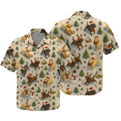 Cute Santa Holiday Lab Puppy Labrador Polo, Christmas Labrador T Shirt, Labrador Dog Shirt